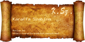 Karaffa Szabina névjegykártya