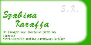 szabina karaffa business card
